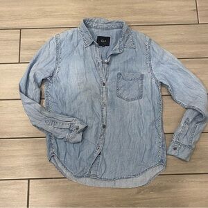 Rails Ingrid Studded button down chambray shirt womens medium vintage wash small